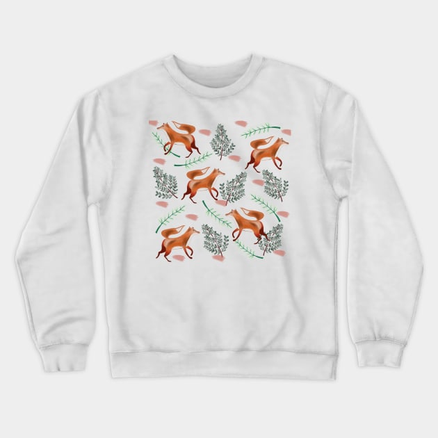 Fox in Foliage Crewneck Sweatshirt by thewhimsicalrepose